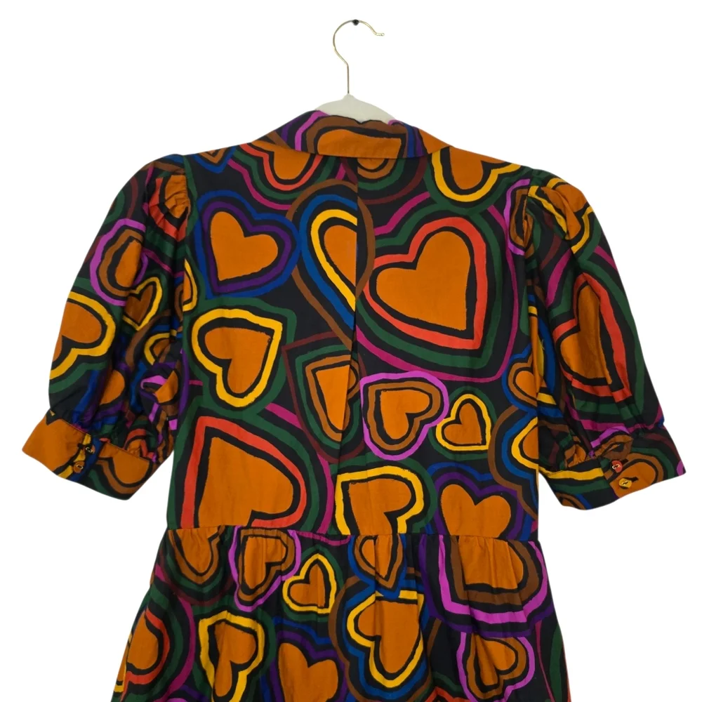 Farm Rio Short-Sleeve Bow-Front Heart Mini Dress - Picture 8 of 9